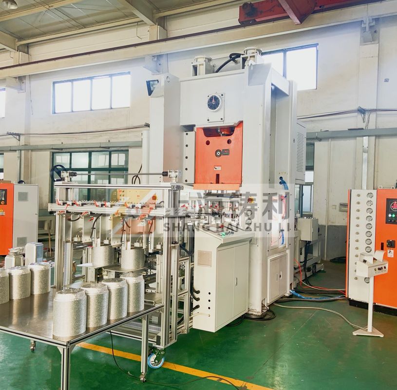 7.5X7X4M 16KW Aluminium Container Making Machine 80KN H Frame Hydraulic Press